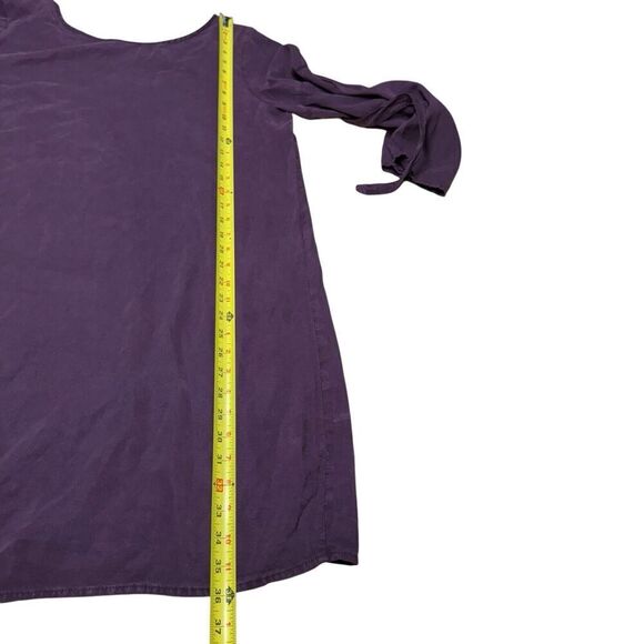 Anthropologie Cloth & Stone Tiffany Bell Sleeve Dress Burgundy Tie back M - Picture 11 of 12